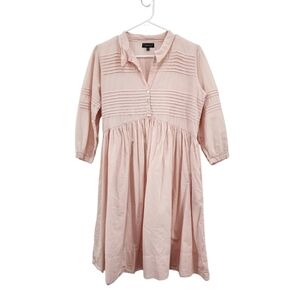 Fragonard Women's 100% Cotton Button Front Pintucks Mini Dress - T1